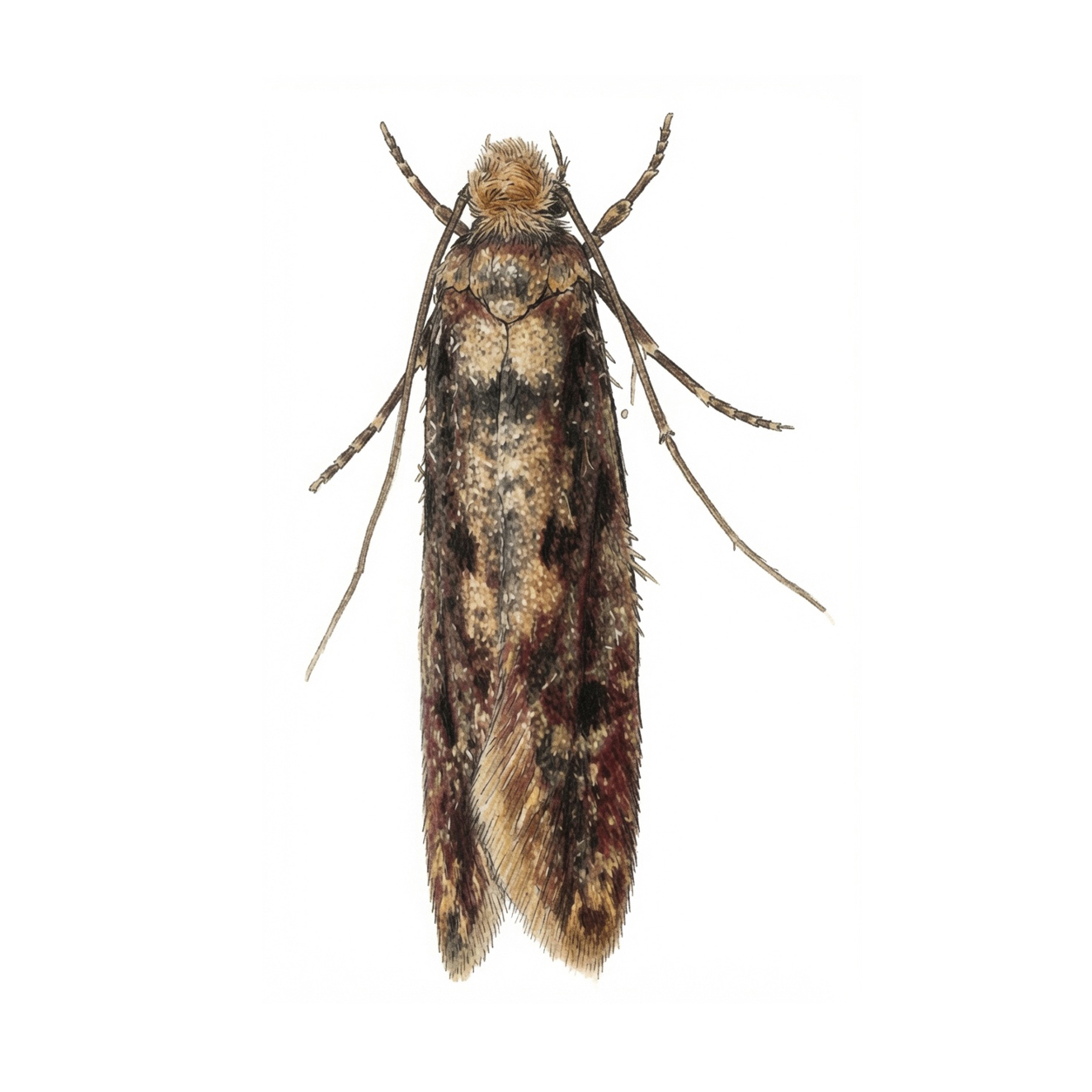 brown dotted clothes moth